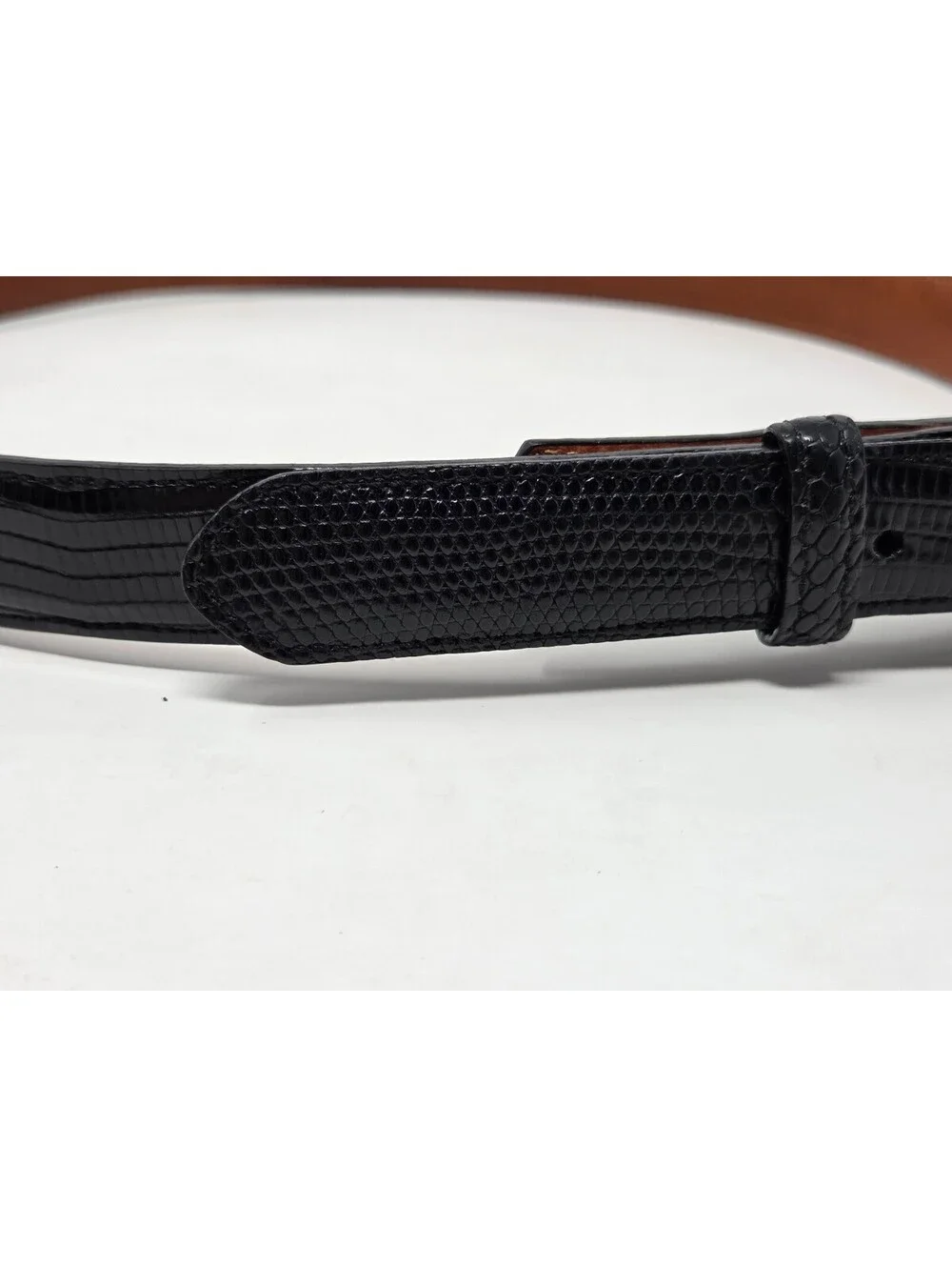 LAI California Genuine Lizard Leather Black Belt Size Medium